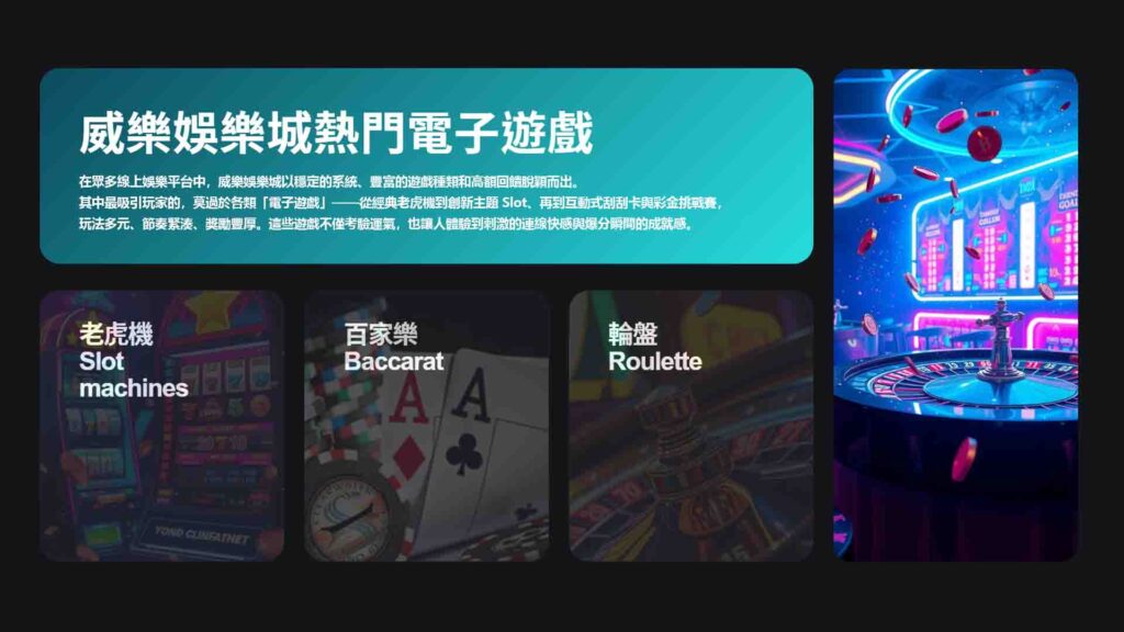 威樂娛樂城熱門電子遊戲